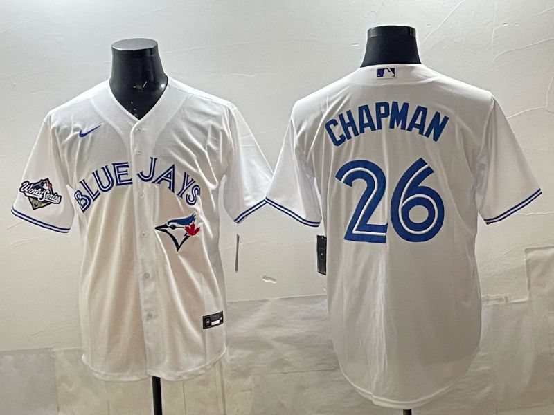 Men 2025 Toronto Blue Jays #26 Chapman White Game Nike MLB Jersey style 04->toronto blue jays->MLB Jersey